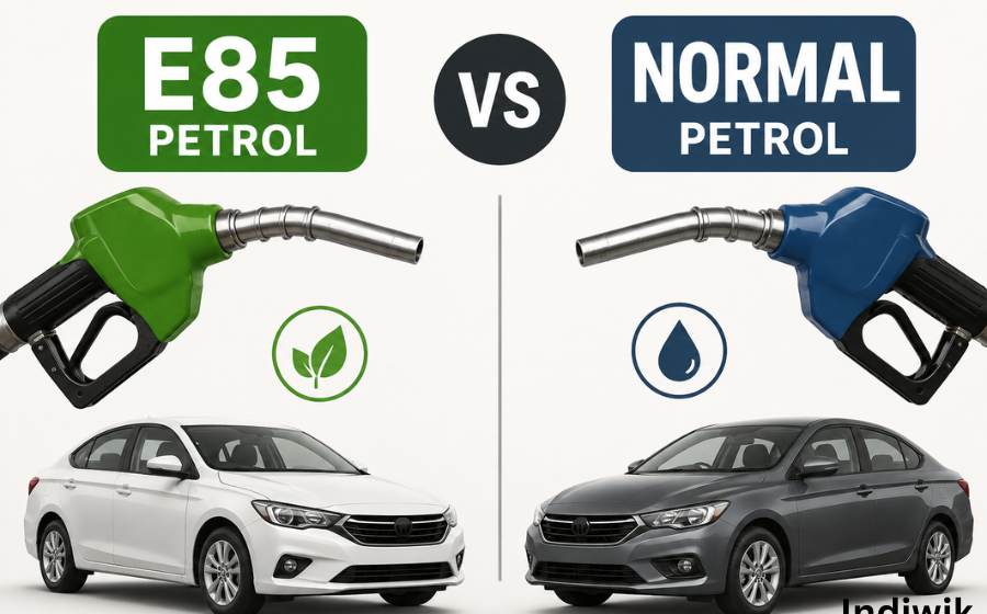 E85 petrol and normal petrol
