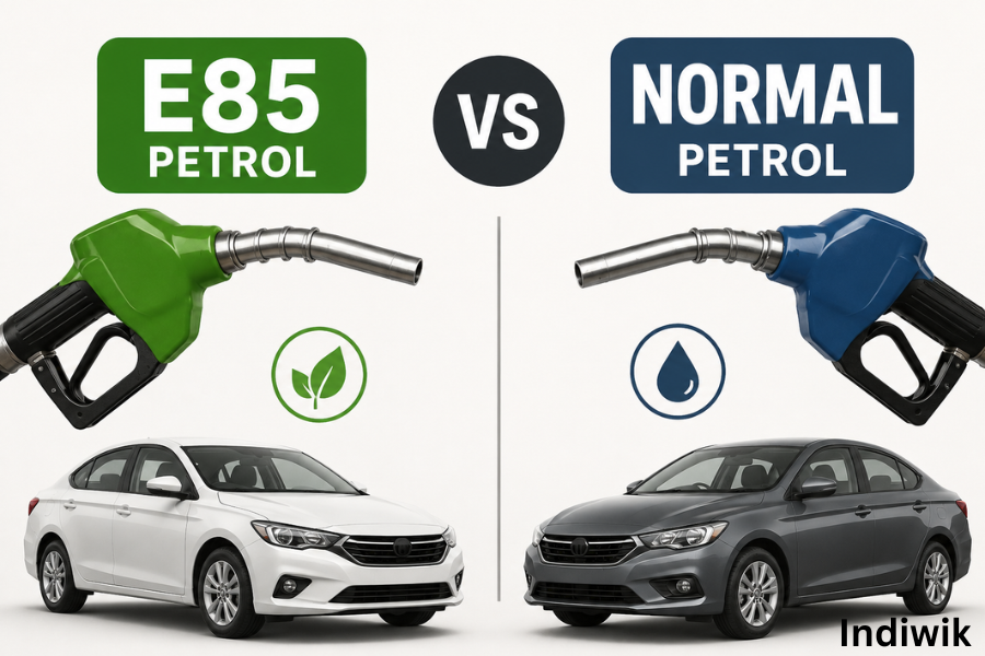 E85 petrol and normal petrol
